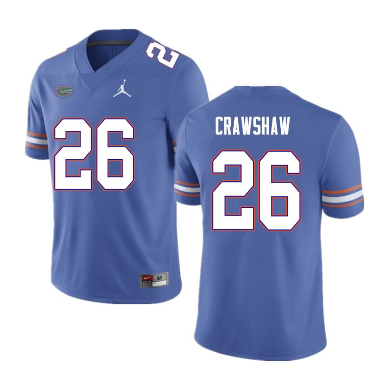 Men's NCAA Florida Gators Jeremy Crawshaw #26 Stitched Authentic Nike Blue College Football Jersey GDK2865VZ